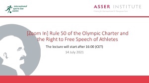 Webinar – Rule 50 of the Olympic Charter and the Right to Free Speech of&nbsp;Athletes